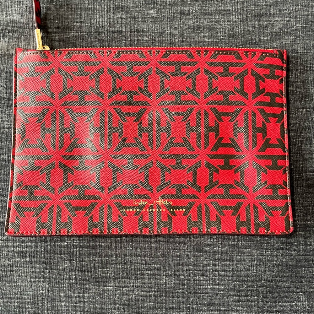 India Hicks Red and Black Clutch